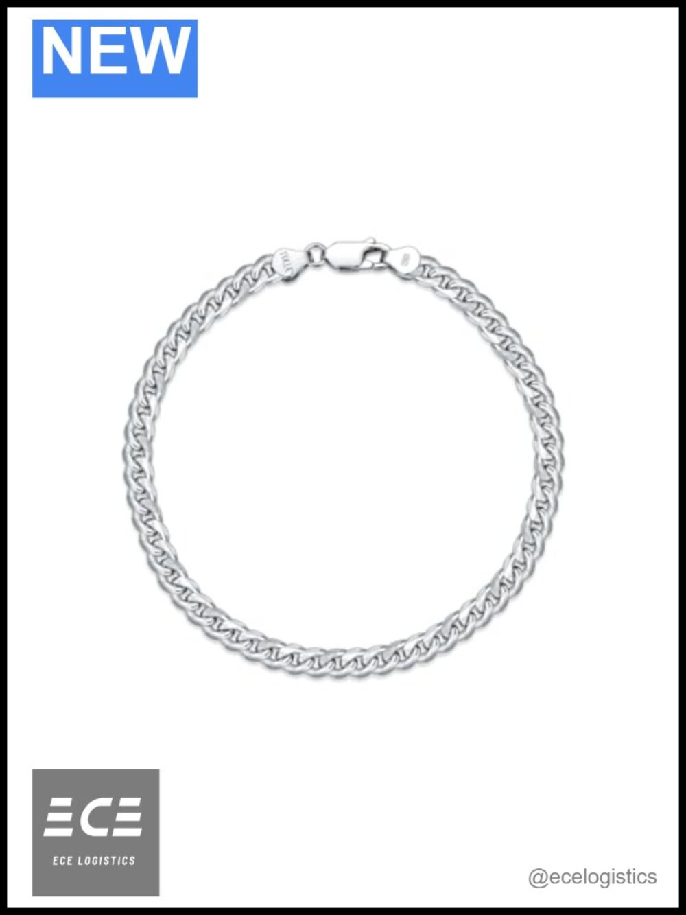 925 Sterling Silver Cuban Link Bracelet Men 7-9 Inch Gift